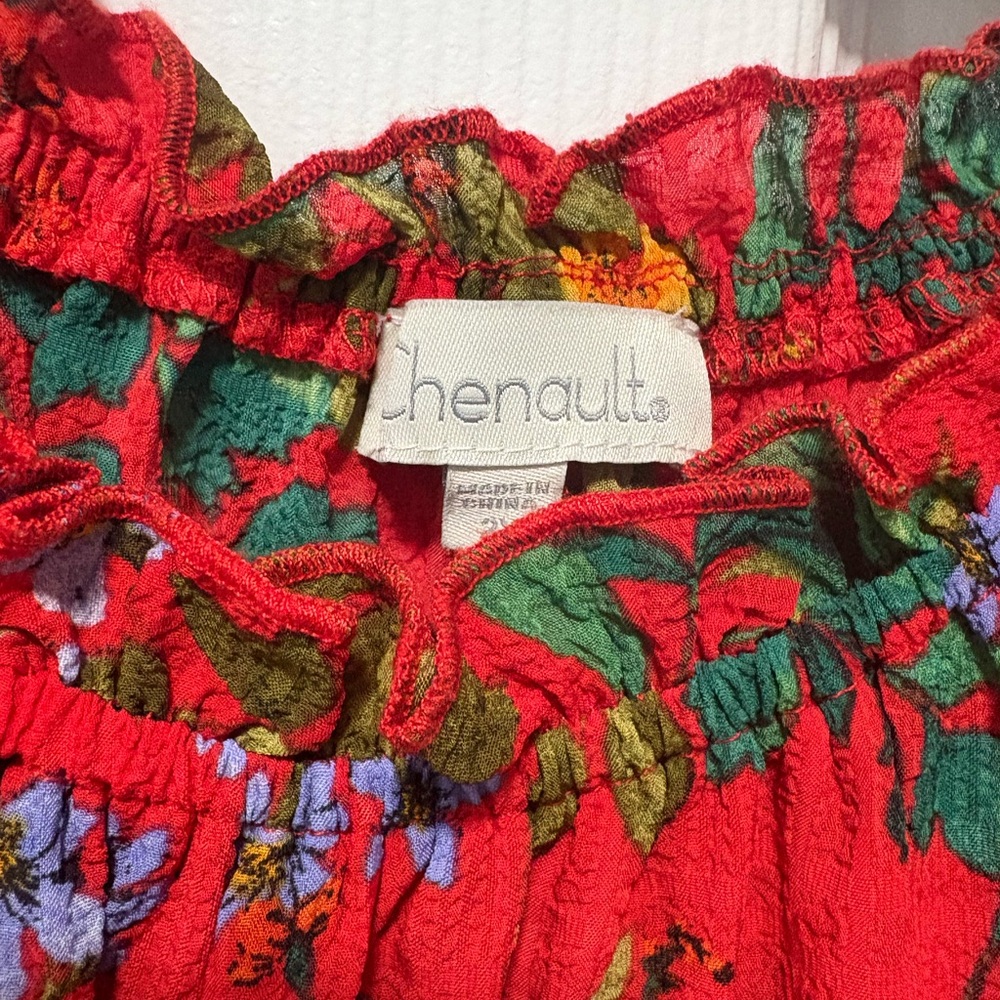 Chenault Red Peasant Blouse - Picture 2 of 3